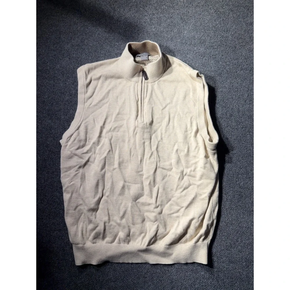 Daniel Cremieux Signature Collection Mens Large Supima Cotton Quarter Zip Vest